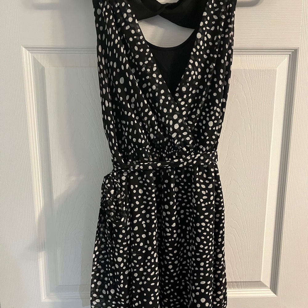 Express Black and White Patterned Dress
